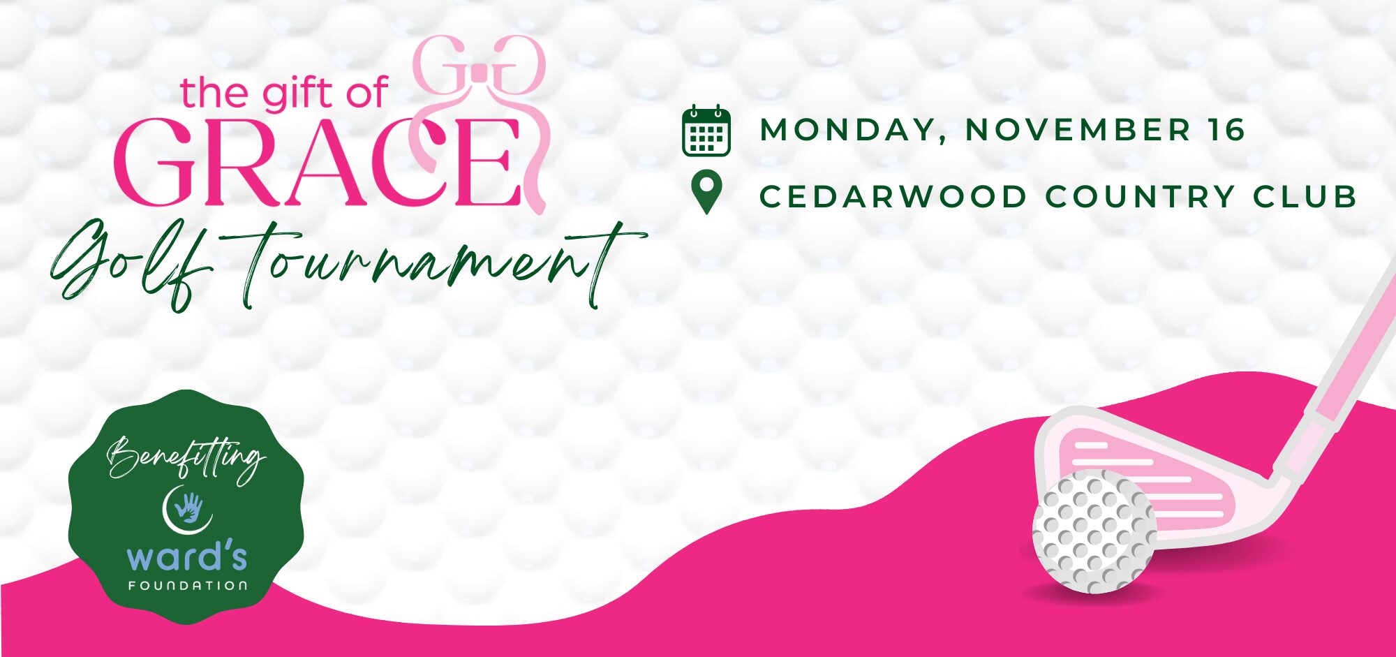 2026 The Gift of GRACE Golf Tournament Website Banner